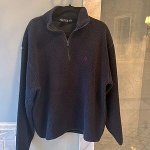 Nautica men’s quarter 1/4 zip navy fleece jacket coat sweatshirt size XL